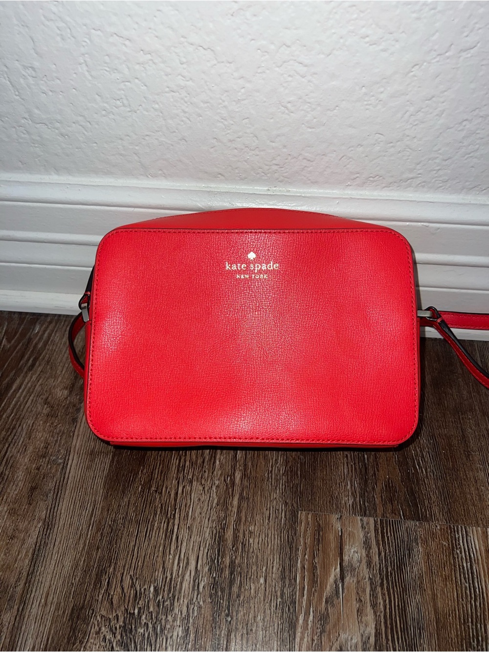 kate spade red Saffiano Leather Crossbody Bag